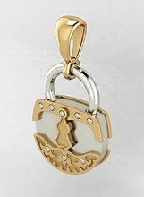 pendant lock gold silver jewelry printable pendants 3d print model - Mito3D