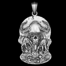 pendant lord silence jewelry gold silver jewellery fashion beauty daemon satan devil horror overlord pendants 3d print model - Mito3D