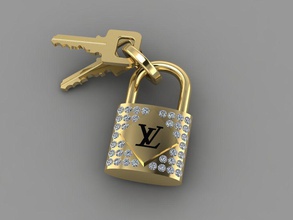 Anhänger louis vuitton lock Schmuck Silber gold Edelsteine gem diamond louisvuitton Platin - Zubehör Sicherheit bedruckbar ist genial 3d print model - Mito3D