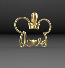 aşk kolye mickey mouse fare altın Gümüş takı sterling mücevher düğün hediye kalp baskı 3dmodel zarif moda güzellik 3d print model - Mito3D