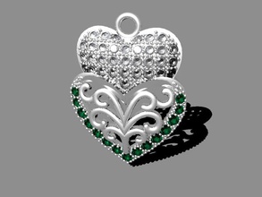 pendentif l'amour paver ensemble bijoux mode gemmes pendentifs diamant platine engagement bijou précieux vêtements or argent 3d print model - Mito3D