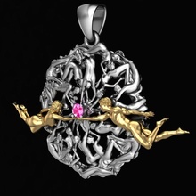 pendente amore storia gioielleria oro argento cnc gemma topazio rubino romanza stampabile gioiello arte ciondoli 3d print model - Mito3D