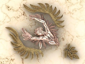 kolye magerit melek kelebek şekil vermek altın gümüş Yazdır 3dprint zbrush tasarım Sanat heykel mücevher yazdırılabilir lüks KADIN elmas takı 3d print model - Mito3D