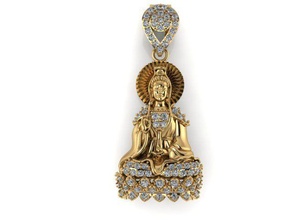 pendant mandarin yin buddha gold jew jewelry pendants 3d print model - Mito3D