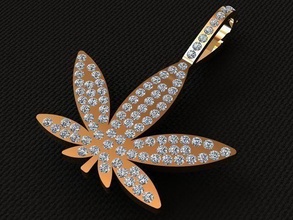 colgante pendiente marijuana 3d impresión modelo lujo diseño joyería joya imprimible buda arte moda collar diamante anillo flor hachís colgantes 3d print model - Mito3D