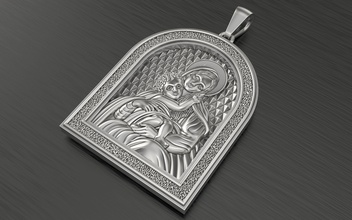 pendant mary baby jesus jewelry gold silver jewellery fashion beauty sterling printable cnc angel savior custodian amulet phylactery pendants 3d fasion ruby 3d print model - Mito3D