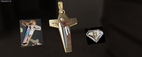 pendant maryjesus jewelry religion gold fashion adult 3d print model - Mito3D