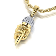 pendant microphone karaoke jewelry gold gem silver pendants 3d print model - Mito3D
