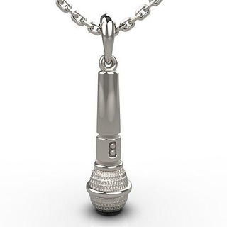 pendant microphone audio device technology goldpendants 3dmodel jewelry jewellery pendants 3d print model - Mito3D