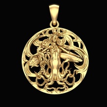 pendant mistress sea jewelry fashion beauty printable cnc gold silver ocean devilfish octopus pendants 3d print model - Mito3D