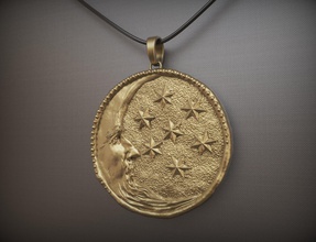pendant moon 3d print model silver jewellery printable gold jewel star sculpt zbrush ceiling necklace diamond jewelry pendants 3d print model - Mito3D