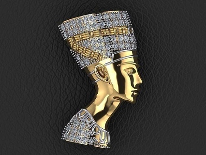 pendant nefertiti 280 gold fashion ring beauty diamond wedding jewel jewellery jewelry pendants 3d print model - Mito3D