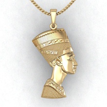 pendant nefertiti jewelry female egyptian ancient printable cad drop gem exclusive fashion gold rhino queen beauty pendants egypt 3d print model - Mito3D