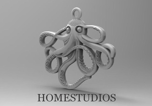 pendant octopus gold jewelry silver jewellery fashion beauty printable sterling necklace jewel engagement white sea cuttlefish pendants 3d print model - Mito3D