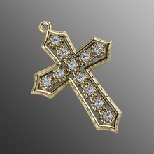 ciondolo od 16 croce gioielli oro simbolo argento stampabile jesu gioiello religione gesù pendente 3d moda ciondoli 3d print model - Mito3D