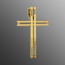 kolye od 2 çapraz din 3d inanç mücevher moda lüks elmas parlak kutsal dindar nesne takı 3d print model - Mito3D