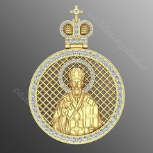 kolye od 37 takı altın değerli lüks mücevher yazdırılabilir gümüş din ikon 3d parlak moda güzellik çap sterlin 3d print model - Mito3D