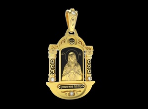 colgante pendiente p017 joya joyería plata oro imprimible platino brillante Moda belleza Diamante libra esterlina icono católicos cristianos Dios dios madre colgantes 3d print model - Mito3D