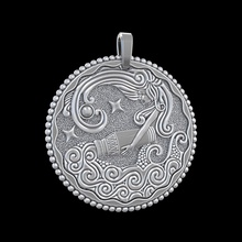 pendant p028 jewel jewellery jewelry gold silver printable white sterling platinum prototyping constellation aquarius pendants 3d print model - Mito3D