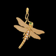 pendant p037 jewelry jewel gold silver diamond gem jewellery printable brilliant white sterling fashion beauty sapphire ruby brillant vintag cad emerald dragonfly pendants 3d print model - Mito3D