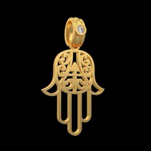 kolye p045 takı mücevher altın Gümüş elmas gem yazdırılabilir parlak sterling moda güzellik hamsa amulet Yahudiler Araplar Tanrı 3d print model - Mito3D