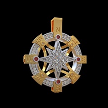 pendant p048 jewelry luxury gold precious printable silver sterling jewel gem brilliant fashion beauty brand compass pendants 3d print model - Mito3D