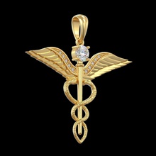 kolye p051 takı mücevher altın Gümüş elmas gem yazdırılabilir parlak beyaz sterling Safir ruby vintag cad zümrüt caduceus tıp 3d print model - Mito3D