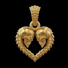 pendant p054 jewelry gold silver jewellery fashion beauty printable bone heart skull white sterling pendants 3d print model - Mito3D