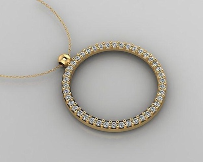pendentif p055 3d impression modèle bijou bijoux or argent engagement gemme diamant imprimable pendentifs 3d print model - Mito3D