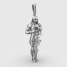 pendant p073 monk warrior knight sword bible armor bladed weapon apostle jesu jewelry jewel gold silver cathedral pendants religiou object people 3d print model - Mito3D