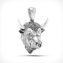 pendant p088 jewel jewelry jewellery gold silver printable sterling platinum bull head bullhead pendants 3d print model - Mito3D