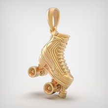 pendant p098 jewel jewelry jewellery gold silver printable white sterling platinum roller skate ckate sport extreme pendants 3d print model - Mito3D
