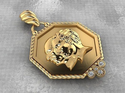 pendant pahlavi king mohammad kingdom iran mohmmadreza shah reza design gold luxury silver lion sun antique pendants arianmehr printable sign qajar dynasty jewelry rings 3d print model - Mito3D