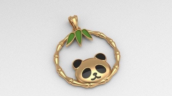pendant panda jewelry art gold silver animal luxury pendants necklace 3d print model - Mito3D