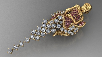 anhänger leidenschaft platin silber gold luxus juwel druckbar diamant ring sterling magerit wunderschönen frau mode spa pelzig golden halskette niloufarmirshahidi schmuck 3d print model - Mito3D