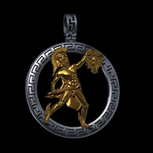 Anhänger perseus Kopf gorgon Schmuck gold Silber bedruckbar ist Platin prototyping sterling Mythen Griechenland Legende - held Amulett talisman mascot Altertum 3d print model - Mito3D