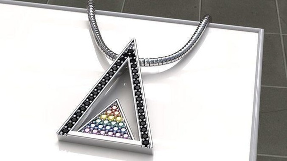 pendant prism gold luxury silver printable technology diamond onix jewelry file 3d ruby esmerald sterling jewel pendants 3d print model - Mito3D