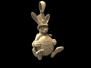 pingente coelho durantecoelho coelho prateado joalheria colar prata pingentes 3d print model - Mito3D