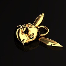 pendant rabbit jewelry gold diamond ring jewel necklace wedding pendants silver gem 3d print model - Mito3D