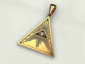 pendentif rayonnante delta bijoux de l'œil pyramide les francs-maçons d'impression 3dprinted imprimable la conception joyau or printabl l'impression le prototypage d'argent pendentifs 3d print model - Mito3D