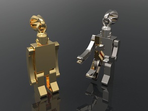 pendant robot jewelry gold silver printable character platinum technology futuristic white pendants 3d print model - Mito3D