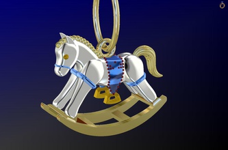 pingente cavalo de balanço jóias infância 3d vários modelos pingentes 3d print model - Mito3D