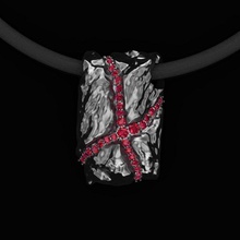 ciondolo rubini gioielli ruby oro gemma gioiello argento stampabile la sterlina moda meteor vulcano lava eruzione ciondoli 3d print model - Mito3D