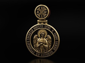 pendentif saint alexandre gardien ange 644 3dprinted conception mode or d'or bijou bijoux impression imprimable prototypage argent pendentifs 3d print model - Mito3D