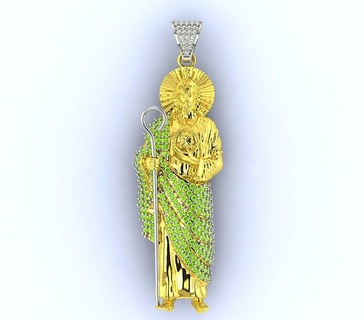 kolye aziz ahmak Thaddeus taşlar altın takı yazdırılabilir gümüş değerli parlıyor mücevher platin Sanat dini yüzük zincirler dizi çapraz nabız bilezik elmas moda 3d print model - Mito3D