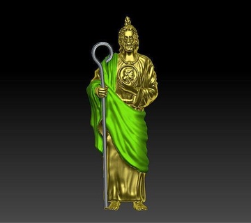 kolye aziz ahmak Thaddeus pürüzsüz 5cm dini heykel gümüş takı altın Sanat çapraz bakire dindar nesne jesu yazdırılabilir Hıristiyan 3d print model - Mito3D
