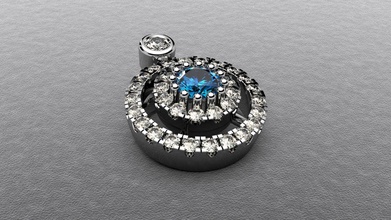 pendant saphire diamonds jewelry saphir gold diamond silver precious woman ladies gem fashion pendants 3d print model - Mito3D