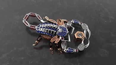 pendente scorpione diamanti oro gioielleria collana stampabile gioiello diamante lusso creativo stampante pietre ciondoli oroscopi zodiaco 3d print model - Mito3D