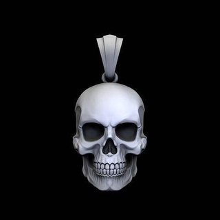 pendentif crâne bague sculpture bijoux argent sterling imprimable créature anneaux pendentifs 3d print model - Mito3D