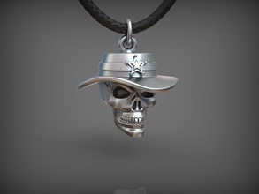 pendant skull 03 jewelry silver printable bead beads pendants santayork gold sheriff police wildwest wedding fashion beauty skulls star jewellery luxury west 3d print model - Mito3D